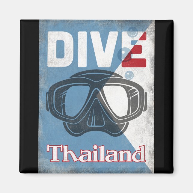 Thailand Vintage Scuba Diving Mask Magnet (Front)