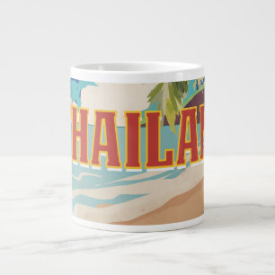 Thailand Vintage Travel Poster Large Coffee Mug