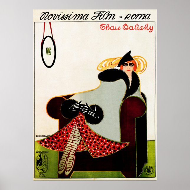 THAIS TALIZHY 1917 Classic Italian Silent Film Ad Poster (Front)