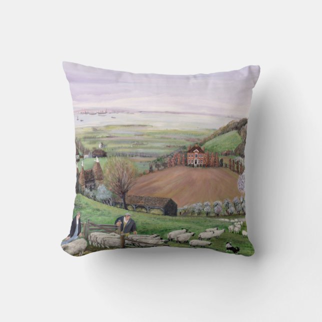 Thames View Throw Pillow (Front)