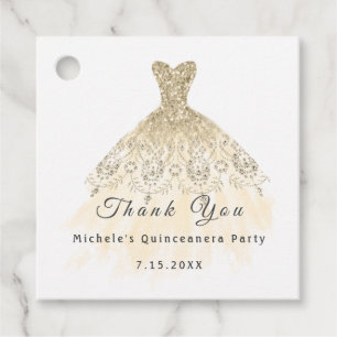 Than You Bridal 16th Quinceanera Party Champaigne Favour Tags