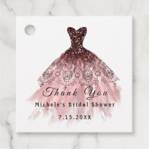 Than You Name Bridal Sweet 16 Birthday Dress Rose Favour Tags
