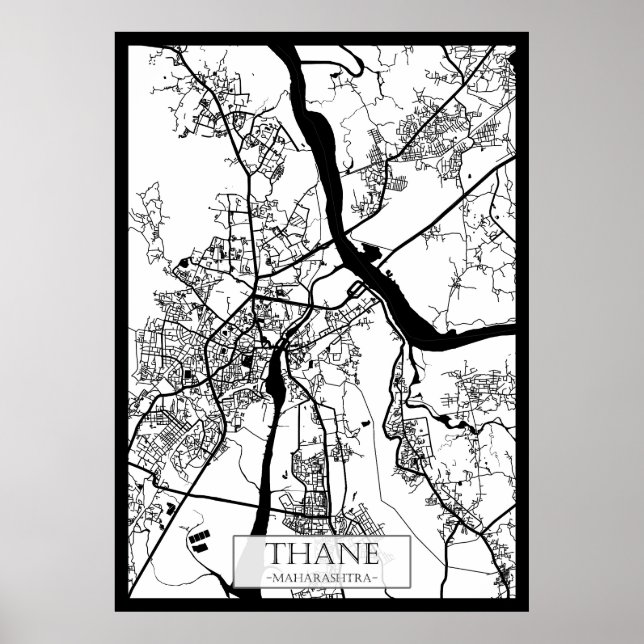 Thane Maharashtra Map Poster (Front)