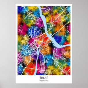 Thane Maharashtra Map Poster