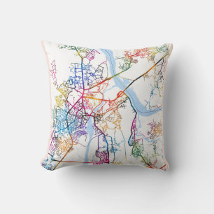 Thane Maharashtra Map Throw Pillow