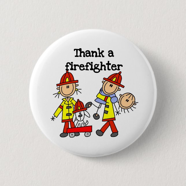 Thank a Firefighter 2 Inch Round Button (Front)
