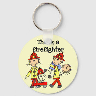 Thank a Firefighter Tshirts and Gifts Keychain