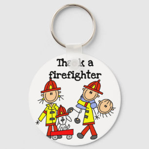 Thank a Firefighter Tshirts and Gifts Keychain