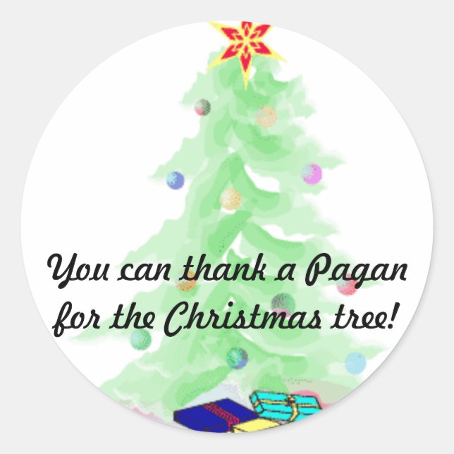 Thank a Pagan Classic Round Sticker (Front)