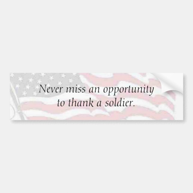 Thank a soldier bumper sticker (Front)