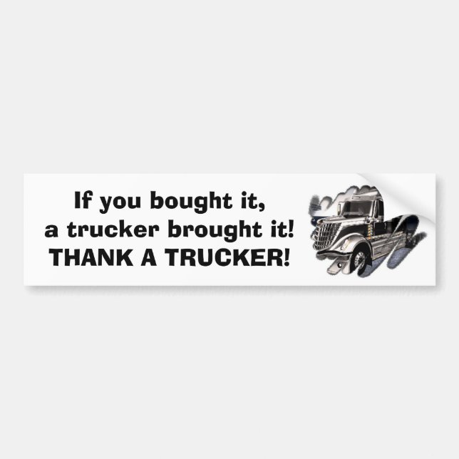 Thank A Trucker Bumper Sticker (Front)