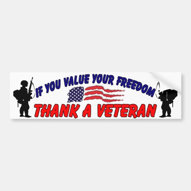 Thank A Vet Bumper Sticker (Front)