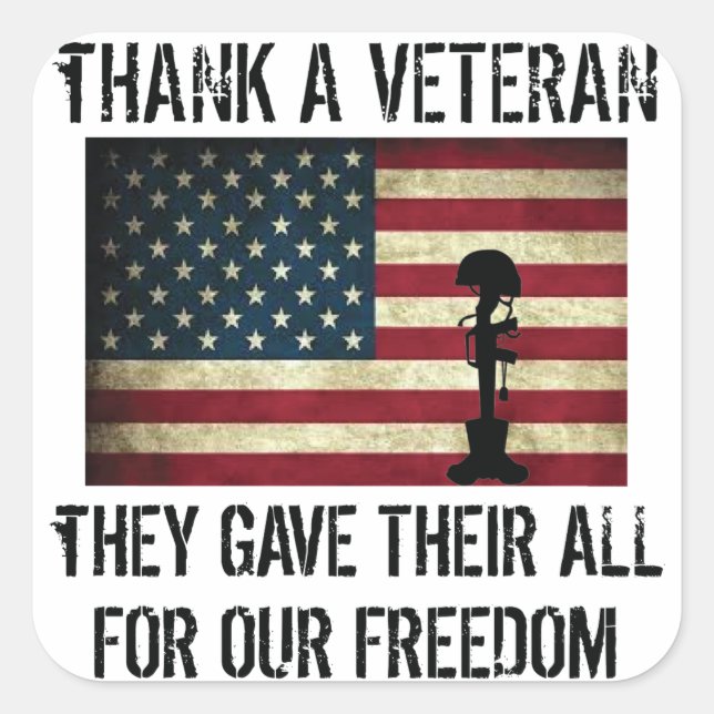 Thank A Veteran Sticker (Front)