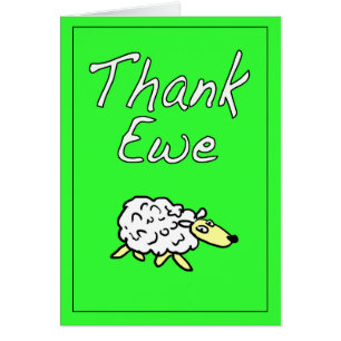 Thank Ewe (You) Card - Personalise Message Inside