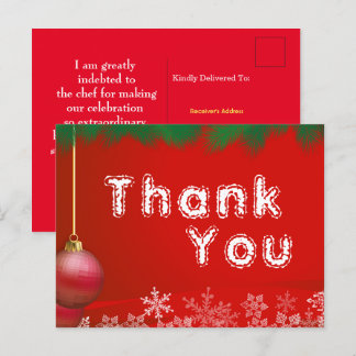 Thank for Christmas foods Postcard