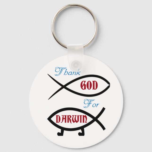 Thank God For Darwin Keychain (Front)