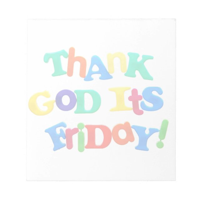 Thank God It's Friday! Notepad (Front)