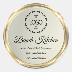 Thank Logo Kitchen Cooking Chef Online Shop Classic Round Sticker