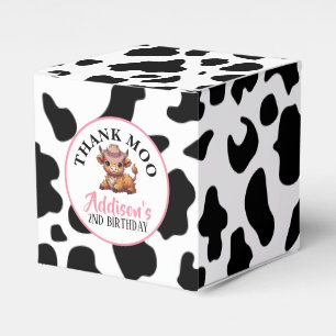 Thank Moo Baby Cow Print  Favor Box
