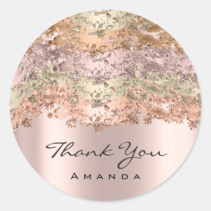 Thank Name 16th Bridal Rose Glitter Online Shop Classic Round Sticker
