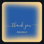 Thank Name Brown Yellow  Makeup Blue Navy Square Sticker<br><div class="desc">Dusty GlamEffect Sticker 
Smile All The Day! 
florenceKdesign</div>