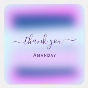 Thank Name Dusty Holographic  Bridal Sweet16th Square Sticker