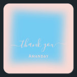 Thank Name Rose Ocean Pastel Bridal Sweet16 Square Sticker<br><div class="desc">Dusty GlamEffect Sticker 
Smile All The Day! 
florenceKdesign</div>