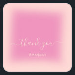 Thank Name Rose Pink Pastel Bridal Sweet16 Square Sticker<br><div class="desc">Dusty GlamEffect Sticker 
Smile All The Day! 
florenceKdesign</div>