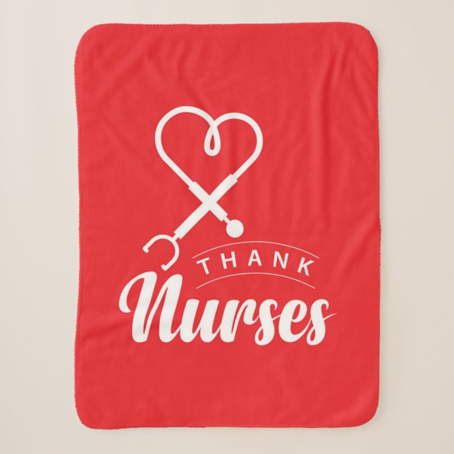 Thank Nurses Sherpa Blanket (Front)
