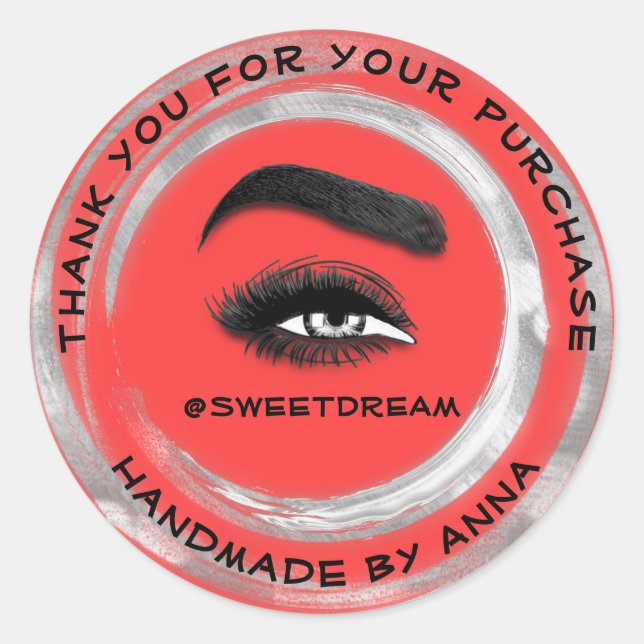 Thank Shopping Makeup Artist Lash Cleaner Red Classic Round Sticker (Front)