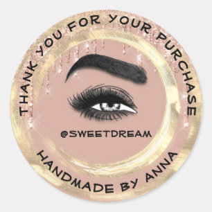 Thank Shopping Makeup Artist Lash Cleaner Rose Classic Round Sticker