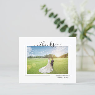 Thank Typography Photo Personalized Wedding Card
