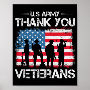 Thank Veterans Day For Kids Youth Patriotic Poster