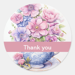 Thank you ,11 Cup of flowers Hershey's Miniatures Classic Round Sticker