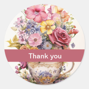 Thank you 14 Cup of flowers Hershey's Miniatures Classic Round Sticker