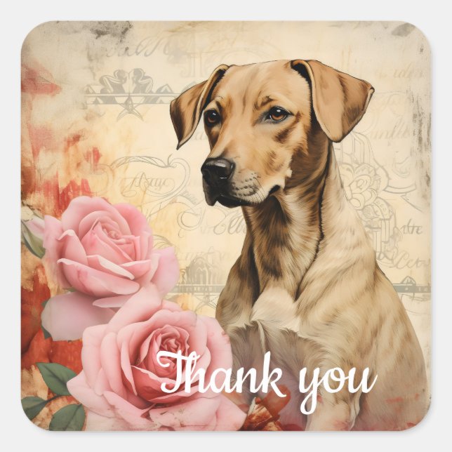Thank you 15 square sticker (Front)