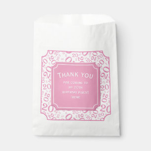 Thank you: 20th Random Number Pattern Pink 20 Favour Bag