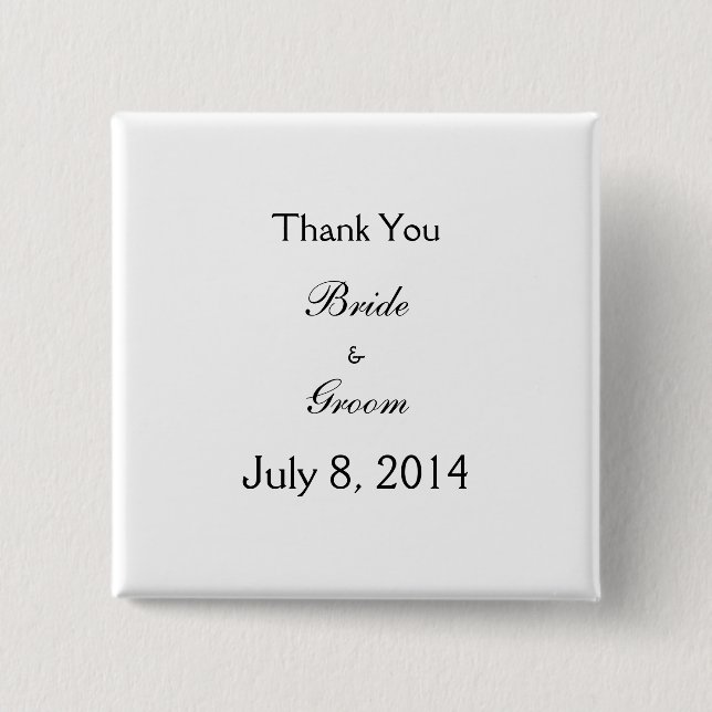 Thank You 2 Inch Square Button (Front)