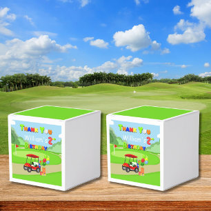 Thank You 2nd Birthday Red Golf Cart Boy's Favor Box