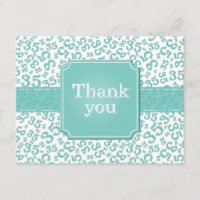 Thank You 35 Number Pattern Teal/White