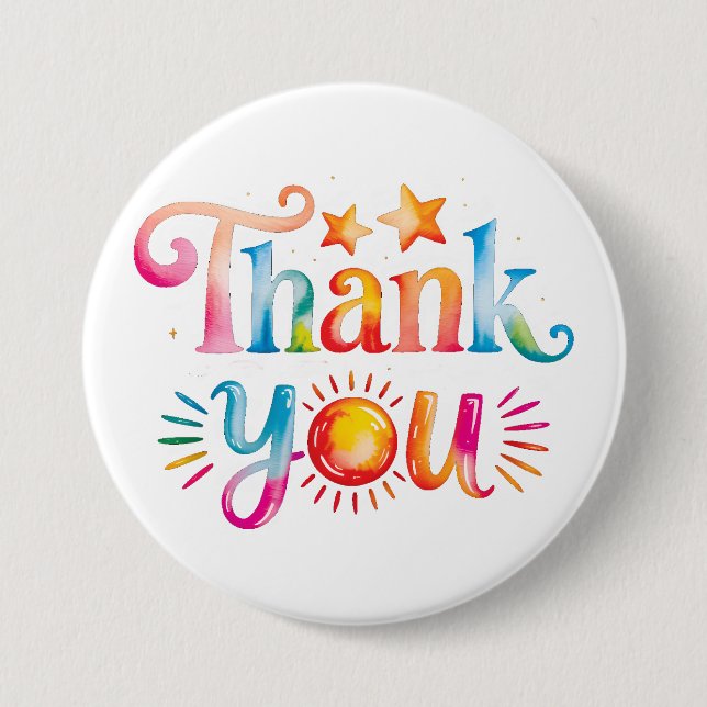 Thank You 3 Inch Round Button (Front)