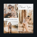 thank you 3 photos collage wedding stylish magnet<br><div class="desc">thank you 3 photos collage wedding stylish magnet</div>