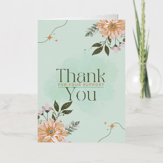 thank you 4 u support  foil greeting card