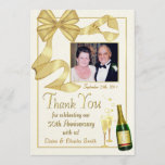 Thank You 50th Anniversary Gift - Flat photo card<br><div class="desc">Perfect way to thank your guests ... add your favourite photo or group shot from the happy event, then customize your name. You can use the text provided or replace it with your own personal message of thanks. Can also be customized for Birthday Thank You cards, Retirement Party Thank You,...</div>