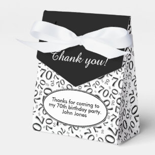 Thank You 70th Birthday Black/White Number Pattern Favor Box