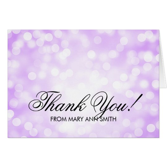 "Thank you" 70th Birthday Purple Glitter Lights Card