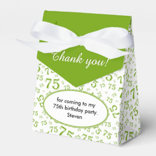 Thank You 75th Green/White Random Number Pattern Favor Box