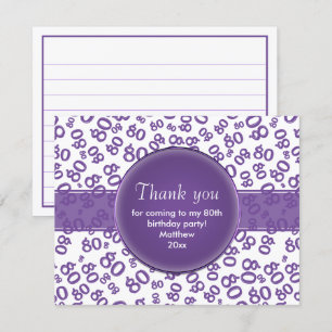 Thank You: 80th Purple/White Number Pattern