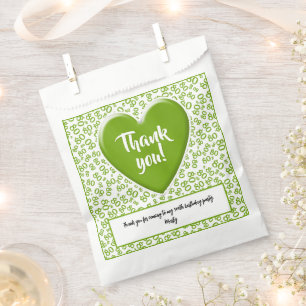 Thank You 80th Random Number Pattern Green/White Favour Bag