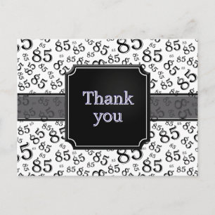 Thank You 85 Number Pattern Black/White Postcard